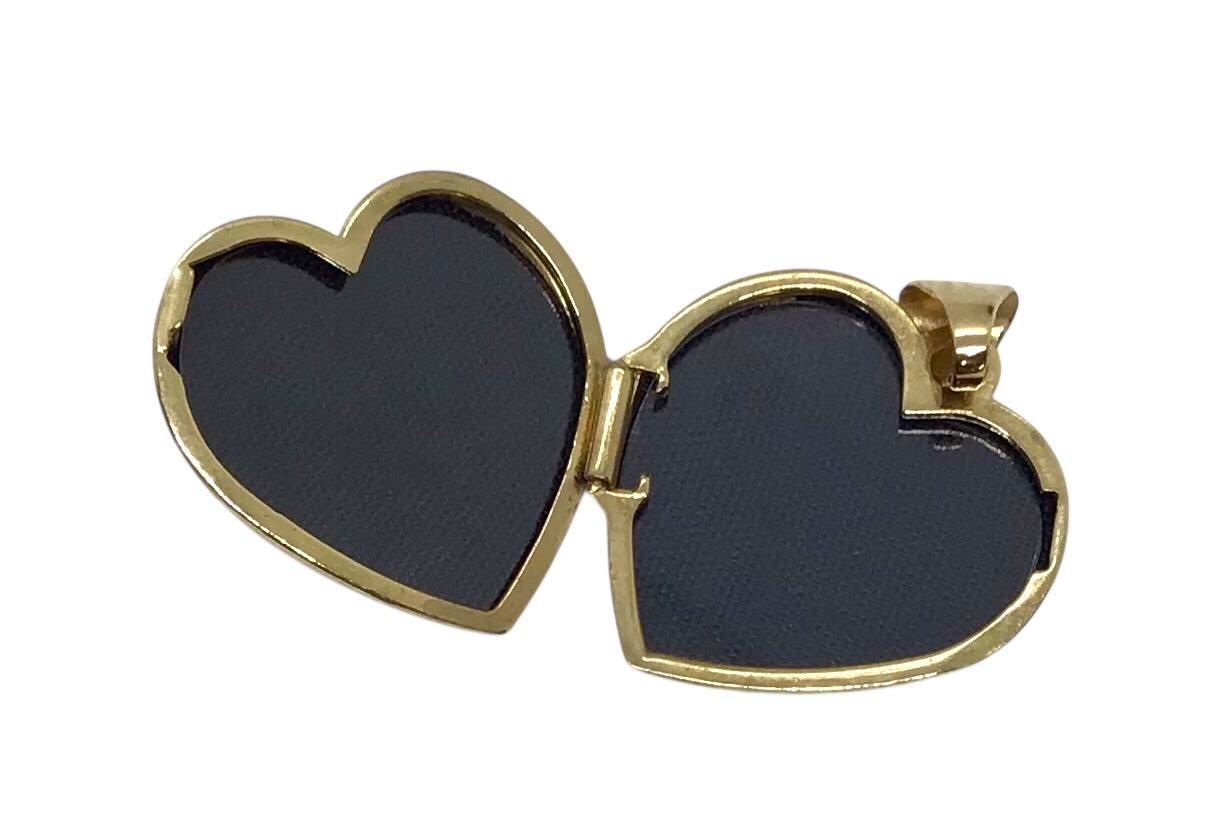 Ladies 9ct Yellow Gold Heart Locket Pendant (Length 2.5cm) Ref#507470