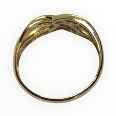 Ladies 9ct Gold Diamond Ring (Size O) Ref#512330