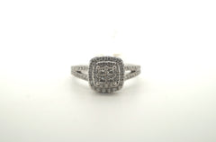 Ladies 14K White Gold Diamond Ring (Size: O 1/2) - 20600