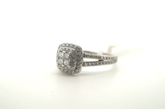 Ladies 14K White Gold Diamond Ring (Size: O 1/2) - 20600