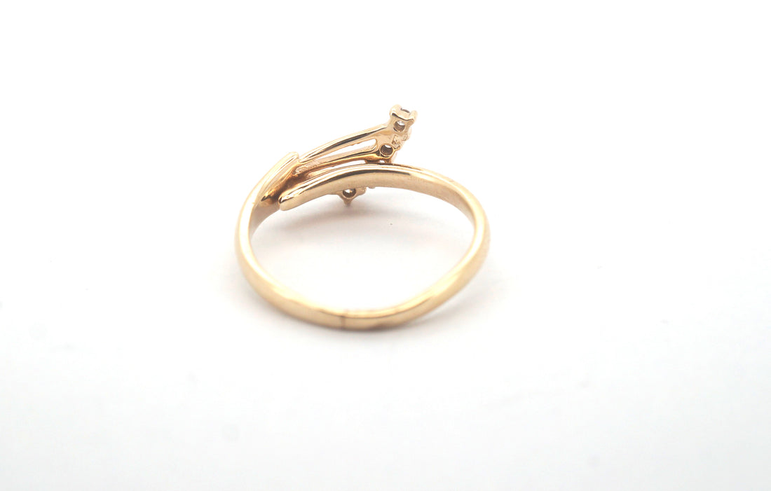 Ladies 9CT Yellow Gold Clear Stone Ring (Size K 1/2) - 506798