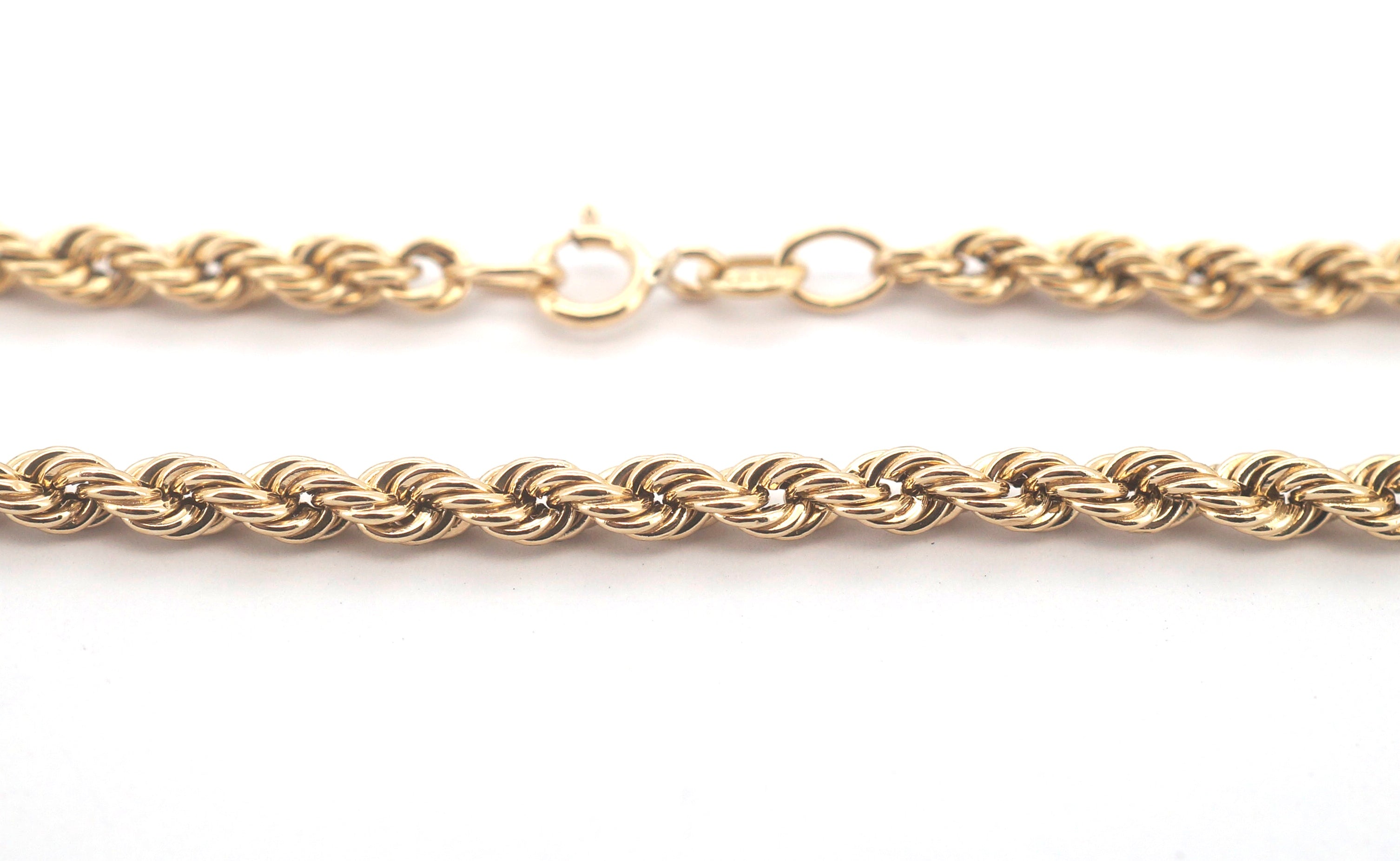 9ct Yellow Gold Rope Link Necklace (62cm) - 507419
