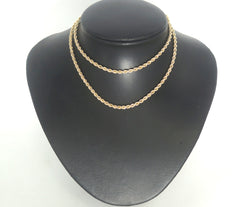 9ct Yellow Gold Rope Link Necklace (62cm) - 507419