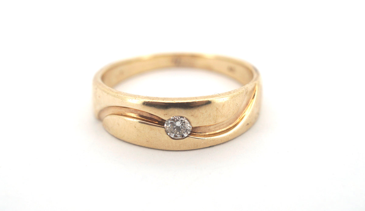 9ct Yellow Gold Solitaire Diamond Ring (Size T 1/2) - 506891