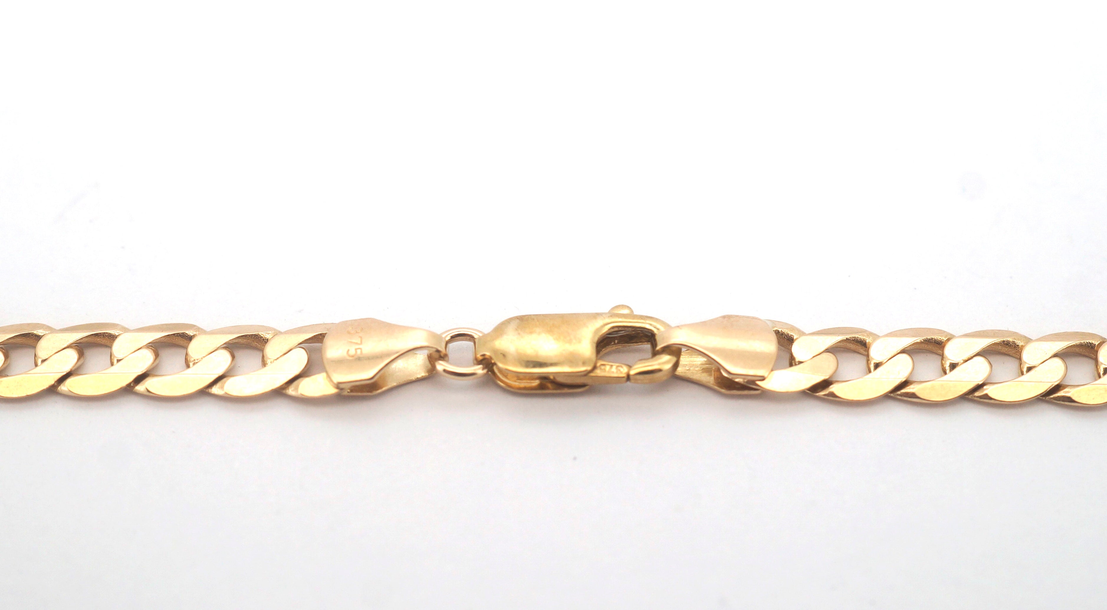 Unisex 9ct Yellow Gold Flat Curb Link (56cm) - 506964