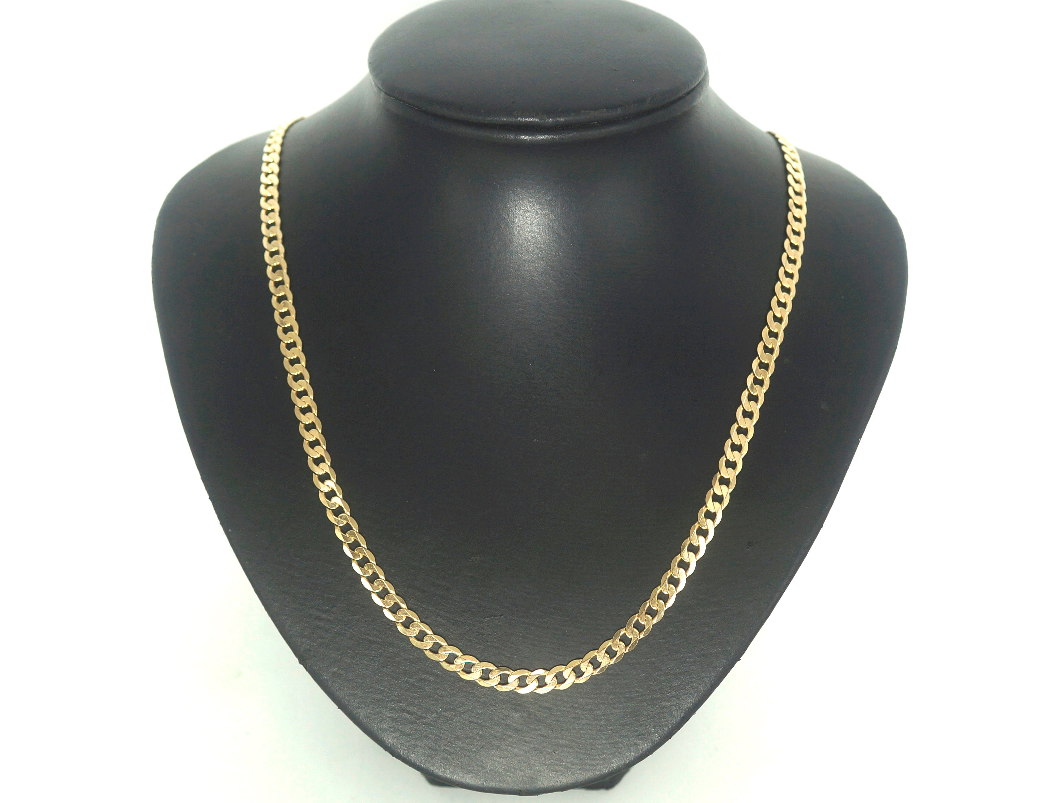 Unisex 9ct Yellow Gold Flat Curb Link (56cm) - 506964