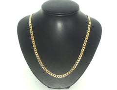 Unisex 9ct Yellow Gold Flat Curb Link (56cm) - 506964