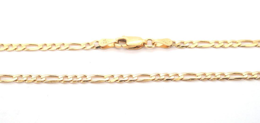 Unisex 9ct Yellow Gold Figaro Link Necklace (45cm) - 507075