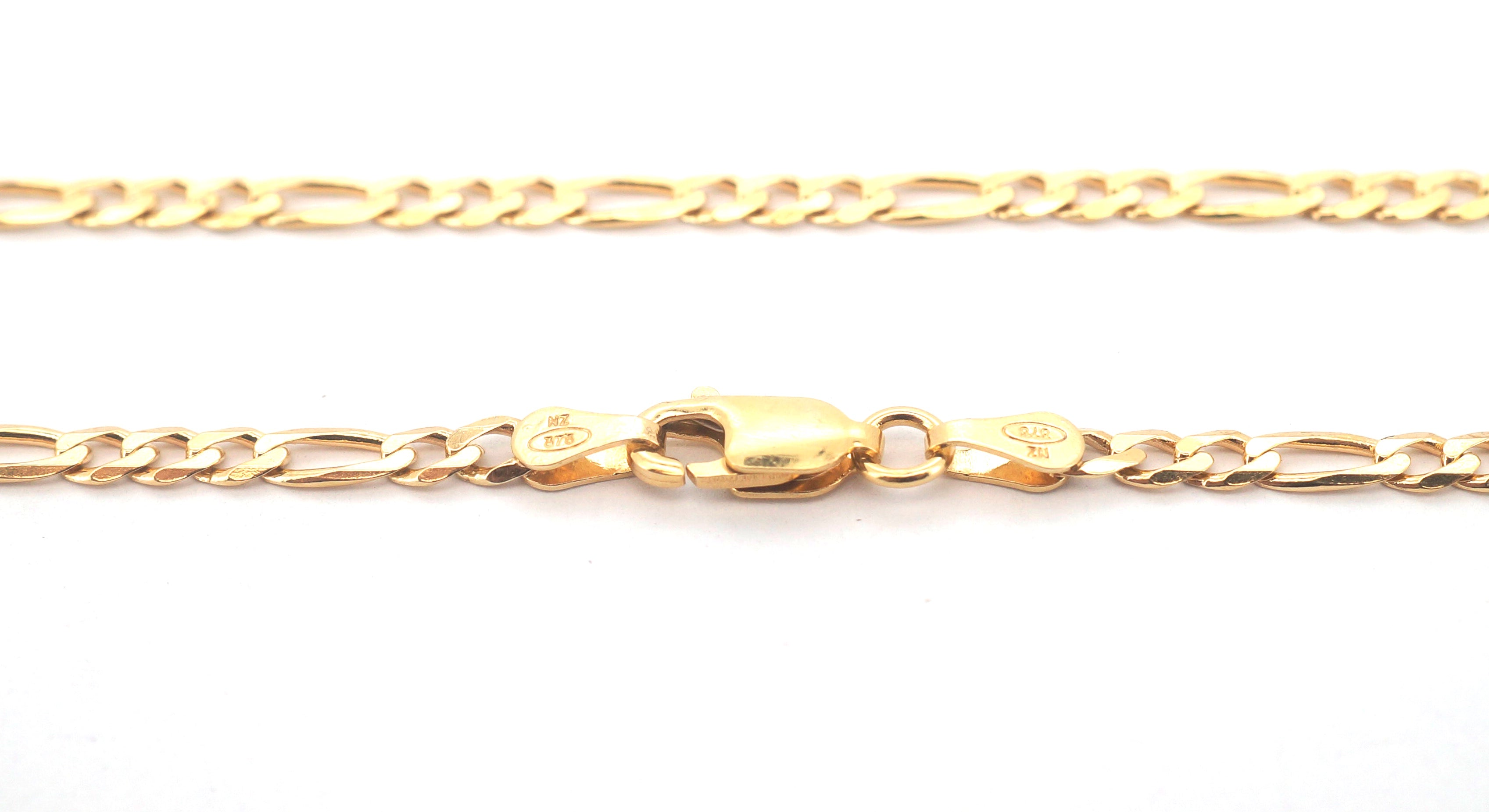 Unisex 9ct Yellow Gold Figaro Link Necklace (45cm) - 507075