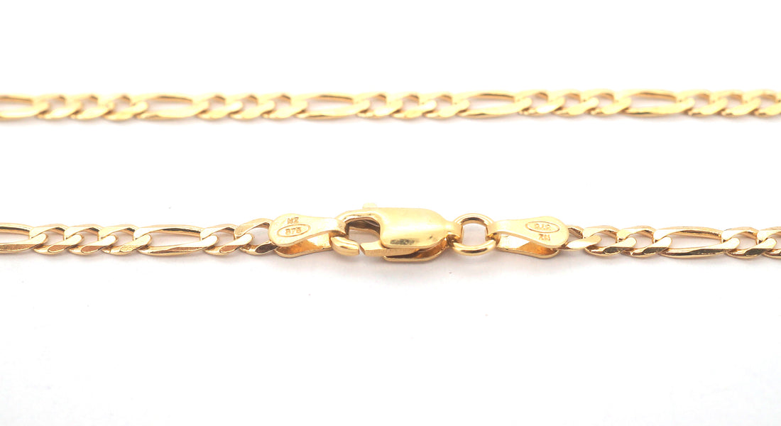 Unisex 9ct Yellow Gold Figaro Link Necklace (45cm) - 507075