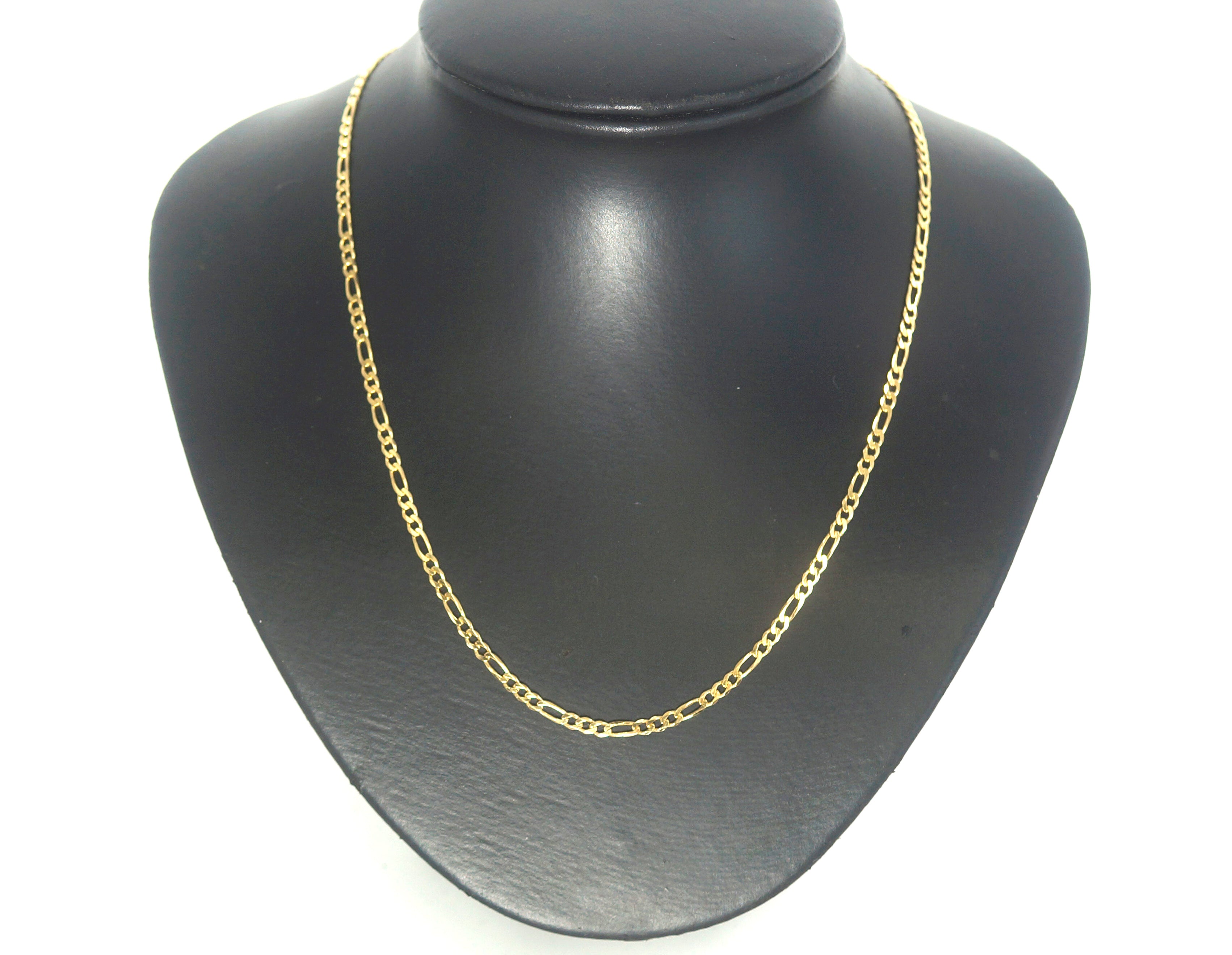 Unisex 9ct Yellow Gold Figaro Link Necklace (45cm) - 507075