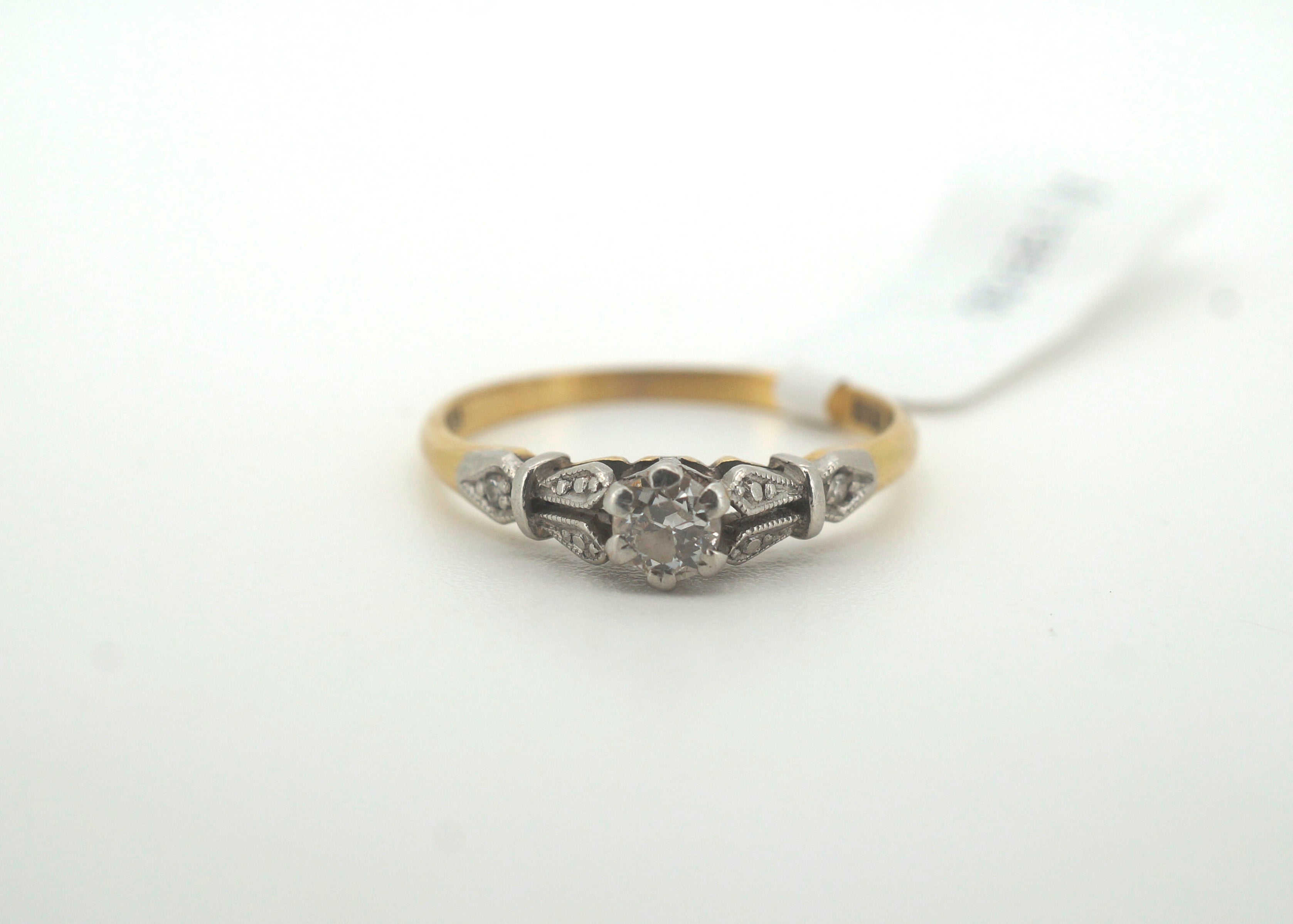 Ladies 18CT Yellow Gold and Platinum Diamond Ring (Size N) - AD 256057