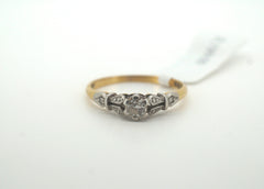 Ladies 18CT Yellow Gold and Platinum Diamond Ring (Size N) - AD 256057