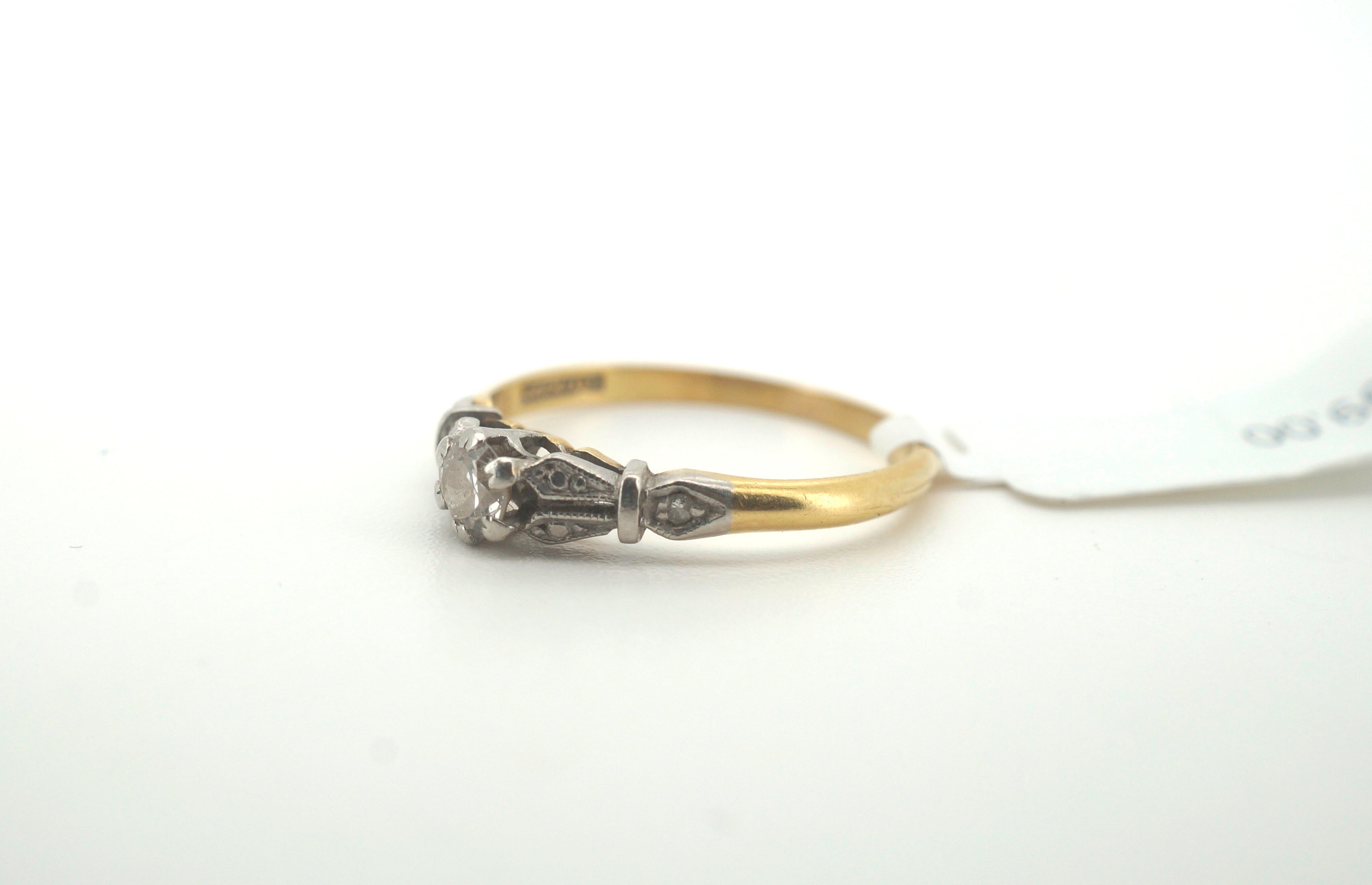 Ladies 18CT Yellow Gold and Platinum Diamond Ring (Size N) - AD 256057