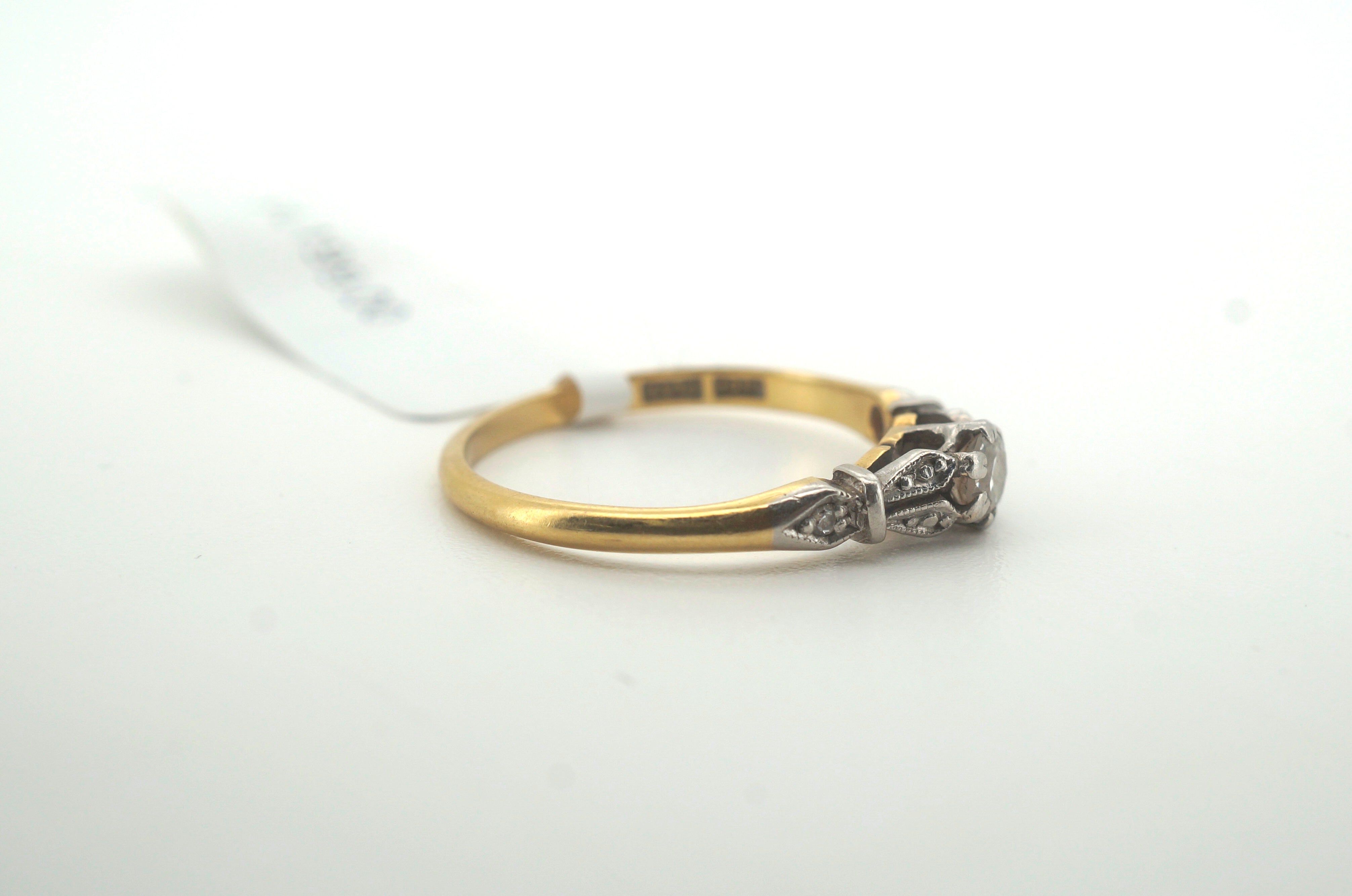 Ladies 18CT Yellow Gold and Platinum Diamond Ring (Size N) - AD 256057