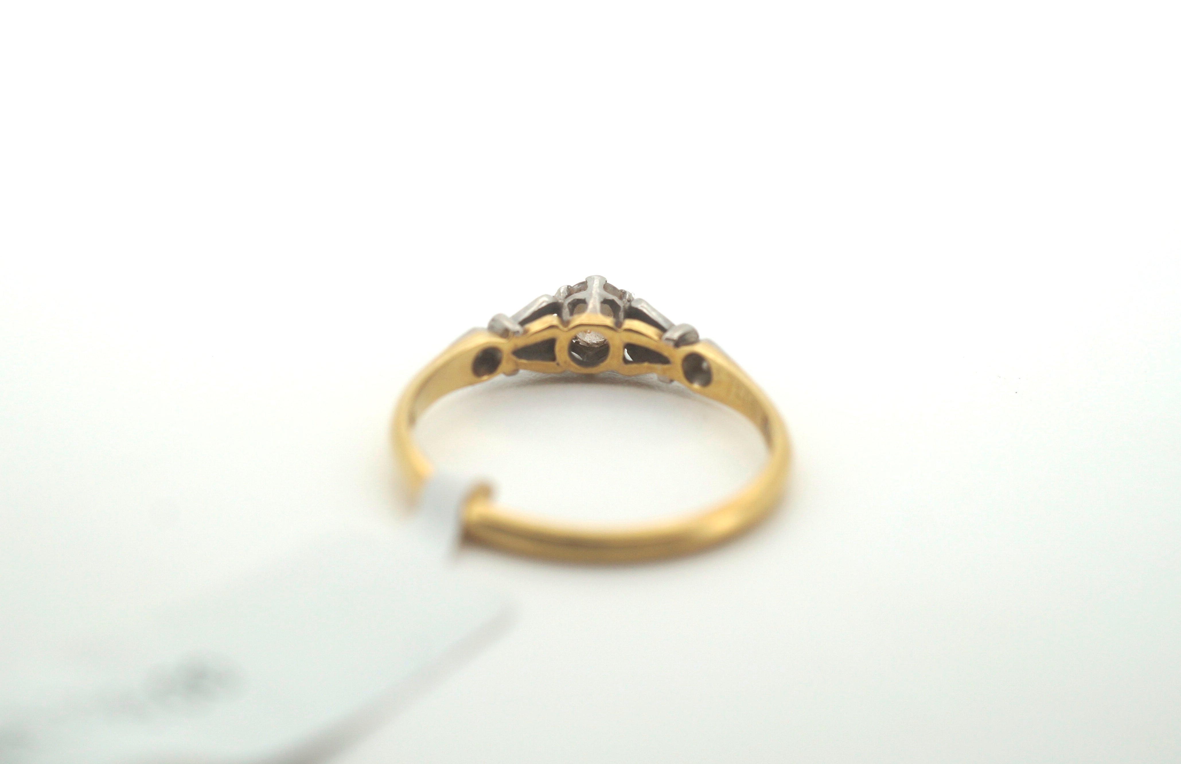 Ladies 18CT Yellow Gold and Platinum Diamond Ring (Size N) - AD 256057