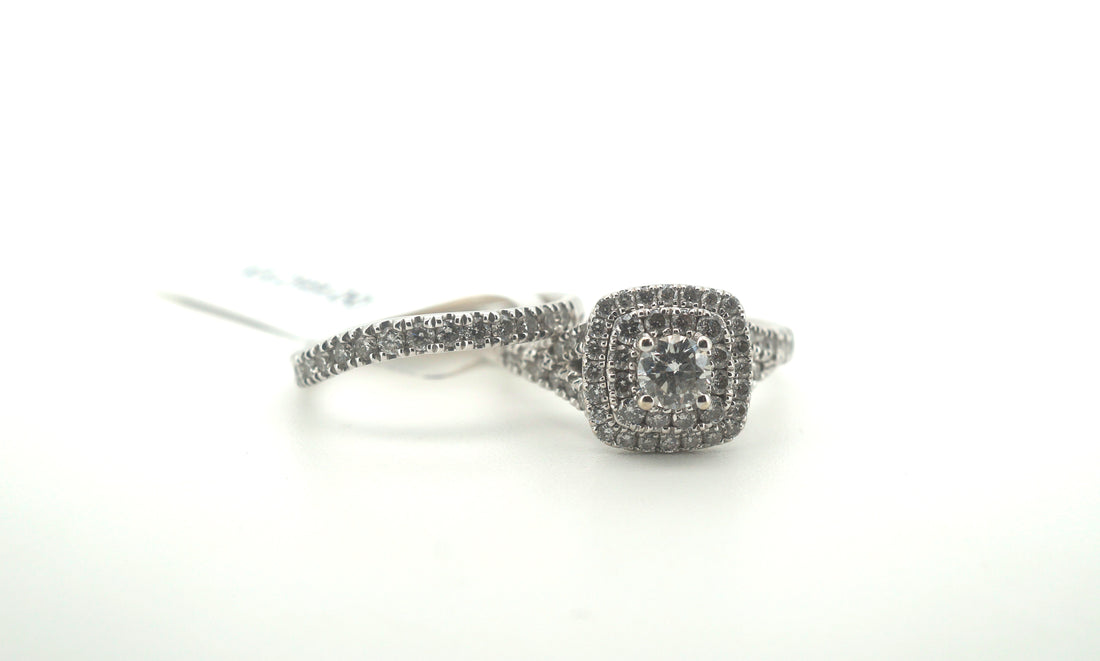14ct White Gold Diamond Ring Set - 264678