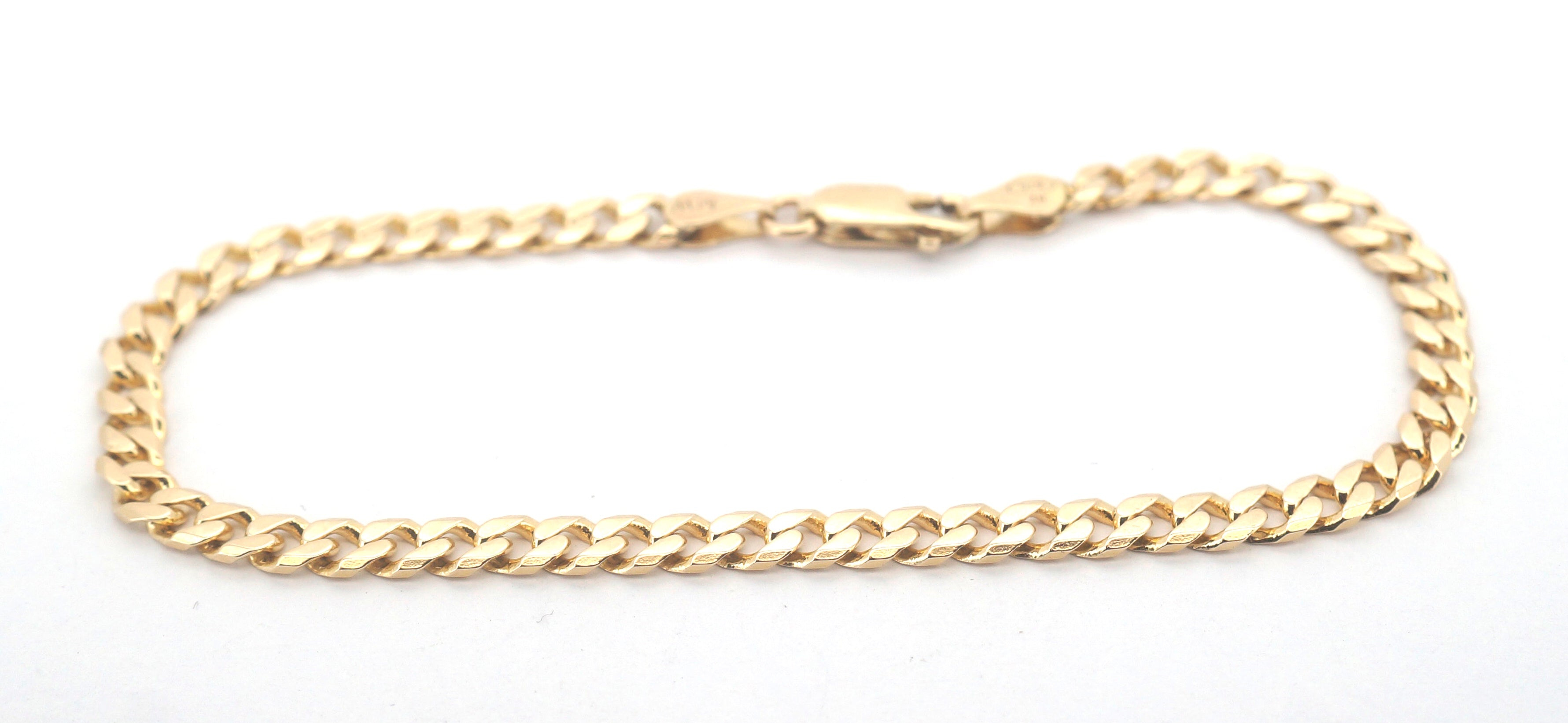Unisex 9ct Yellow Gold Curb Link Bracelet (20cm) - 506962