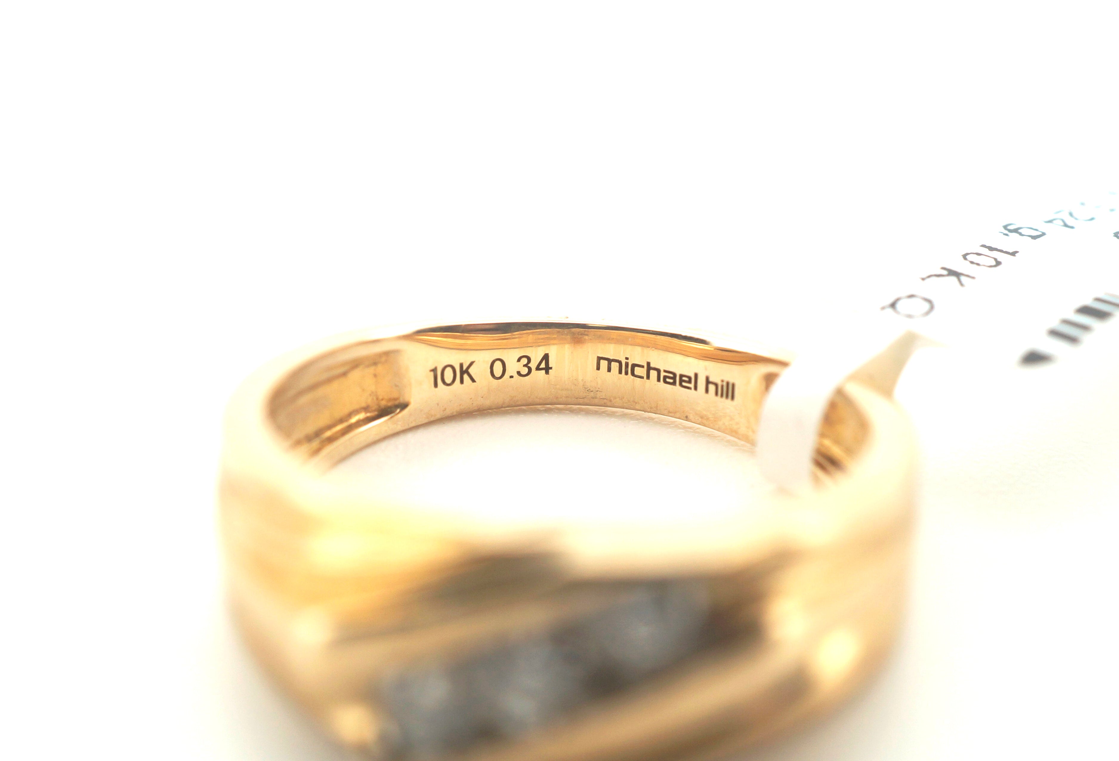 Men's 10K Yellow Gold Michael Hill Diamond Trilogy Ring (Size: Q) - 261098