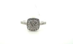 Ladies 9K White Gold Diamond Ring (Size O) - 06907