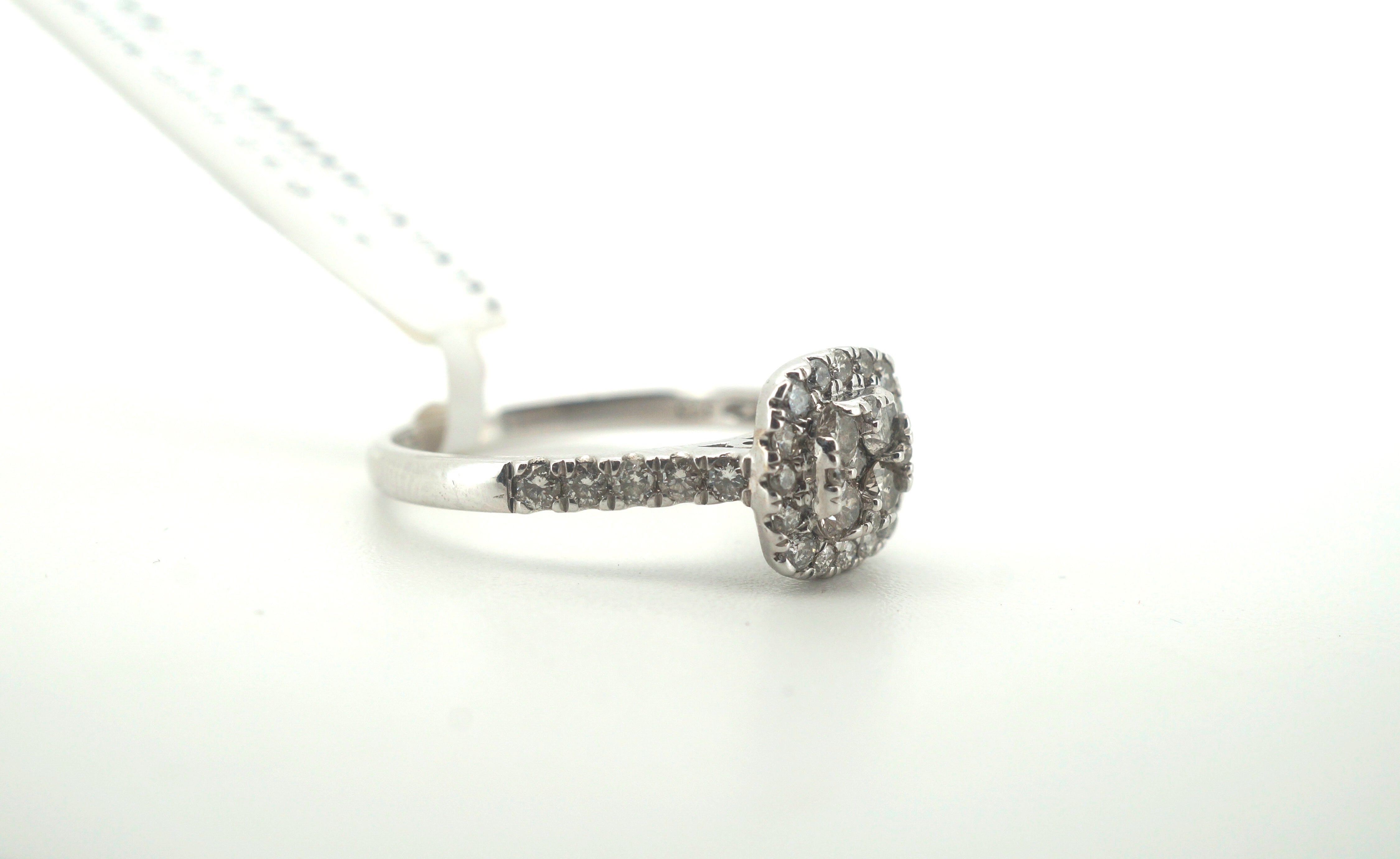 Ladies 9K White Gold Diamond Ring (Size O) - 06907