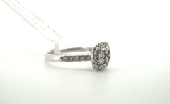 Ladies 9K White Gold Diamond Ring (Size O) - 06907