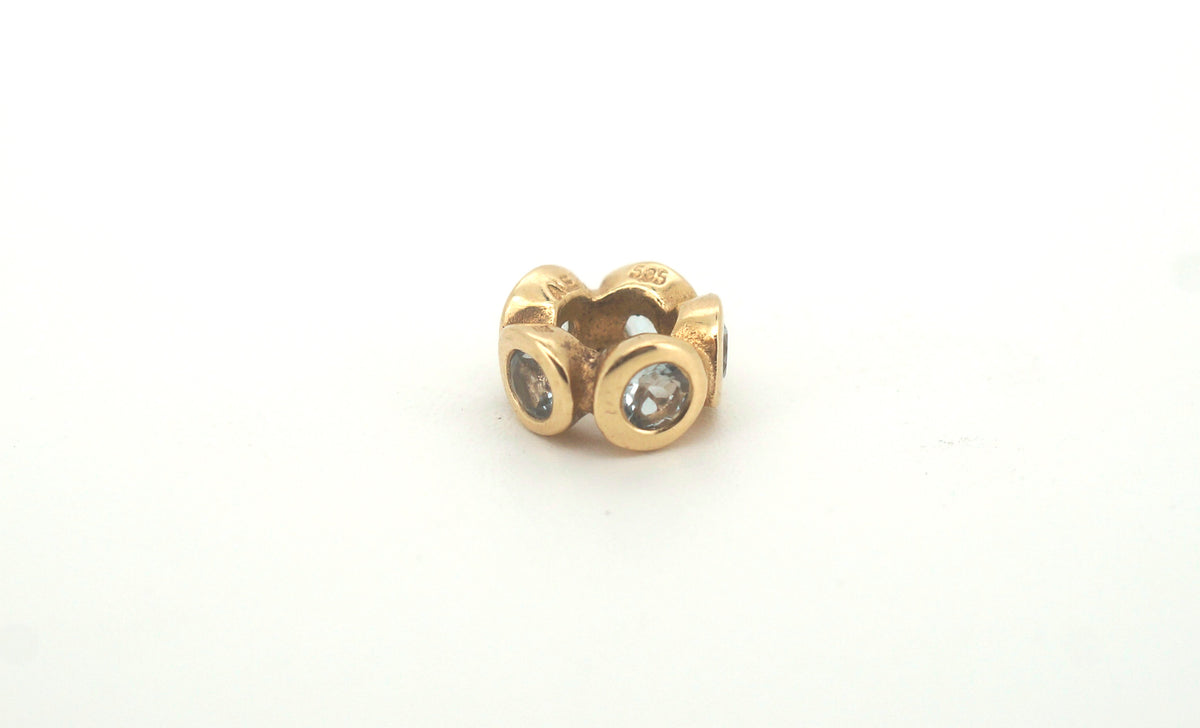 14ct Yellow Gold Pandora Charm with Clear Stones - 503967