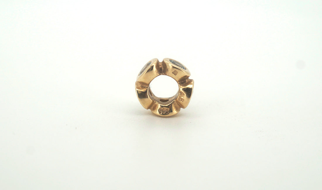 14ct Yellow Gold Pandora Charm with Clear Stones - 503967