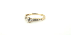 9ct Yellow & White Gold Ring (Size O) - 500358