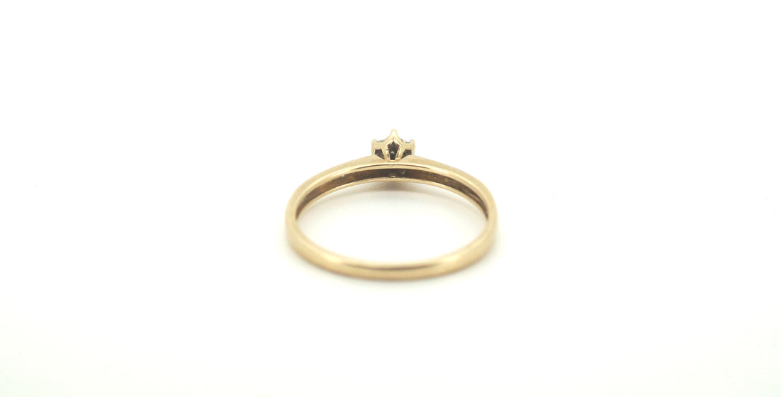 9ct Yellow & White Gold Ring (Size O) - 500358