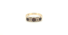 Unisex 9ct Yellow Gold Red Stone Ring (Size J) - 502679