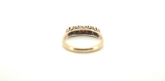 Unisex 9ct Yellow Gold Red Stone Ring (Size J) - 502679