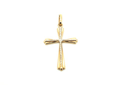 9ct Yellow & White Gold Cross Pendant - 503718