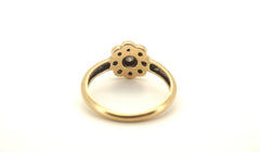 Unisex 9ct Yellow Gold Flower Pattern Ring (Size P) - 503008