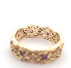 Ladies 14CT Yellow Gold Givenchy Ruby & Diamond Ring - 506441