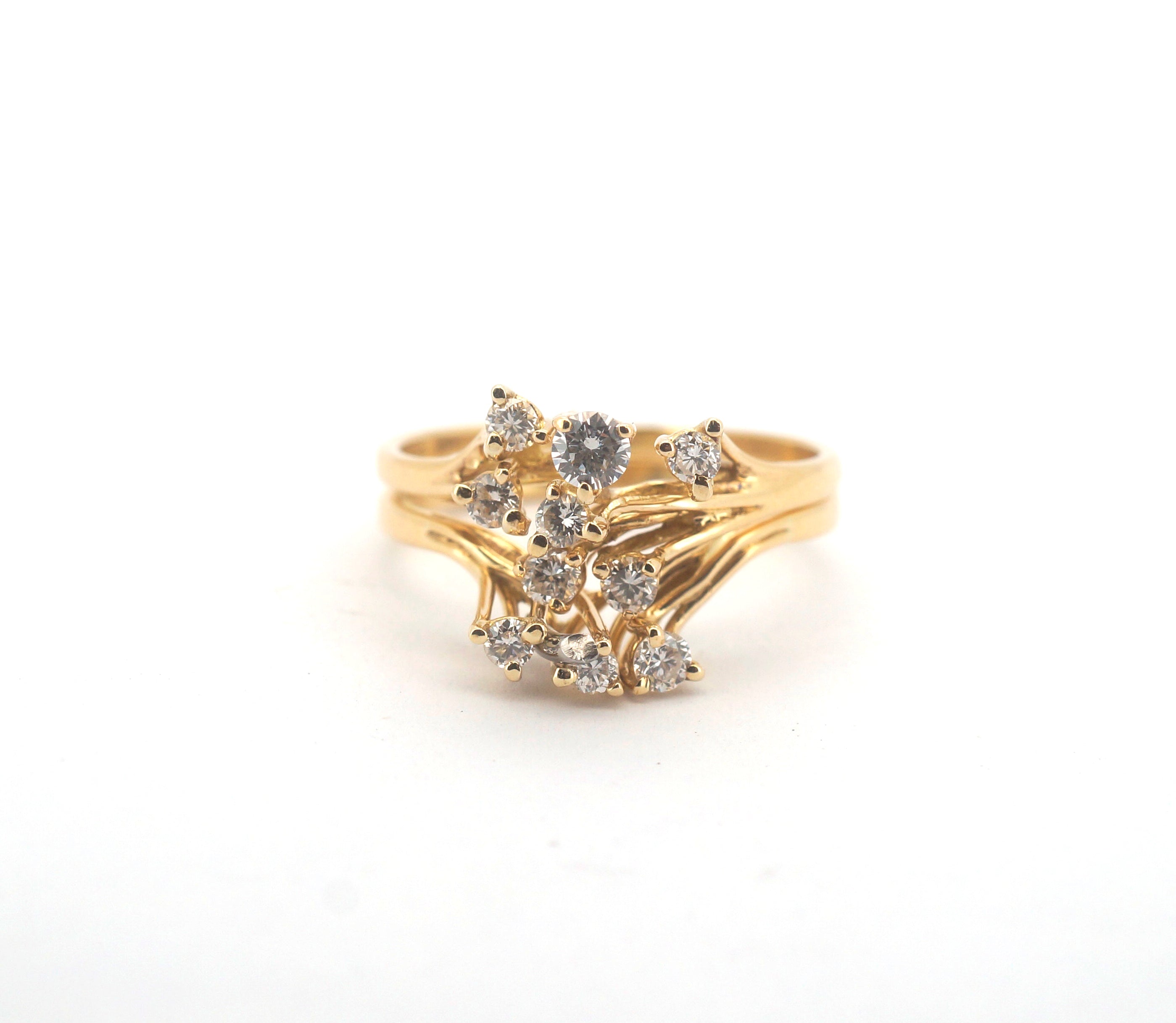 Ladies 18CT Yellow Gold Diamond Ring Set (Size: O) - 506442