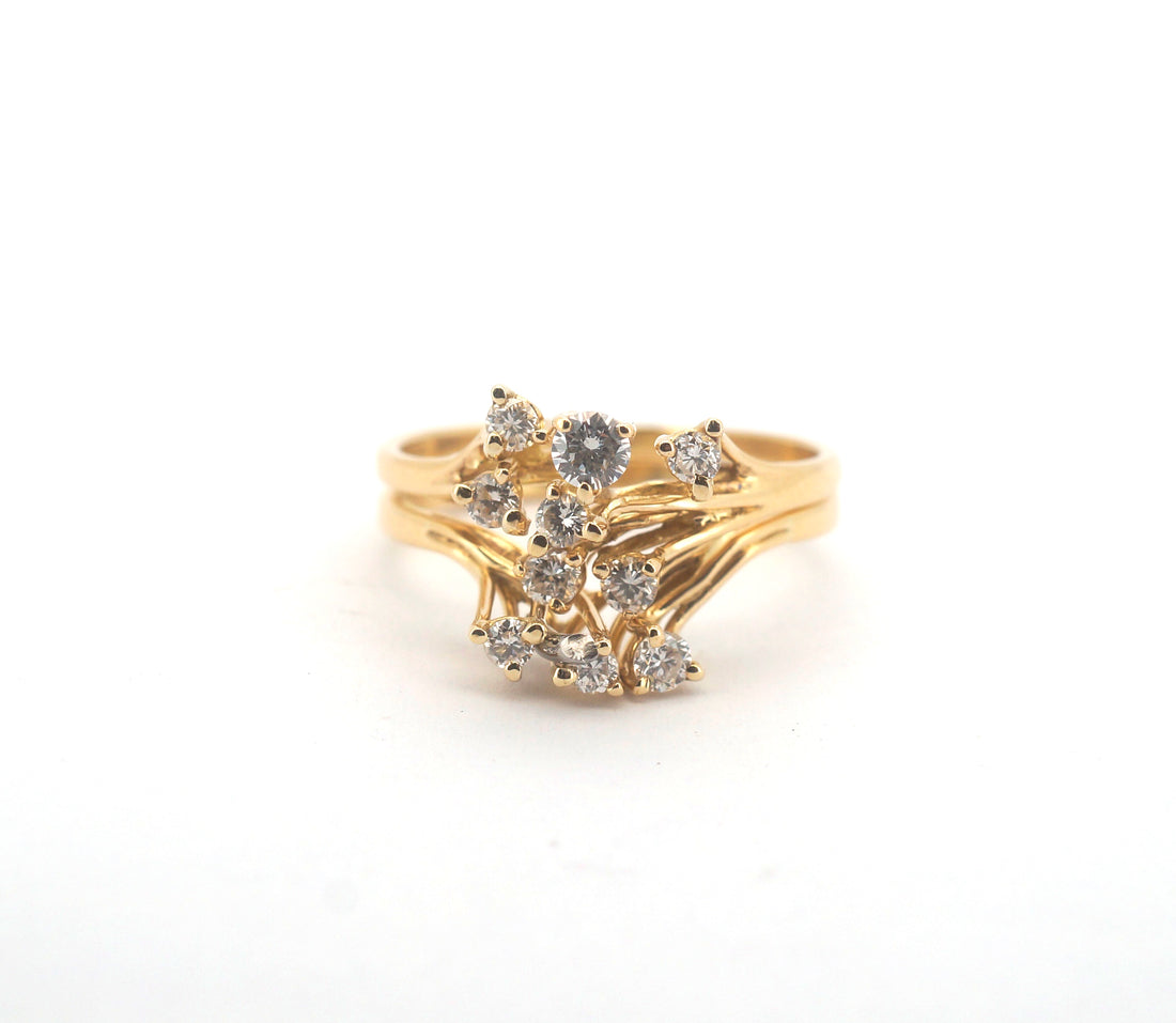 Ladies 18CT Yellow Gold Diamond Ring Set (Size: O) - 506442
