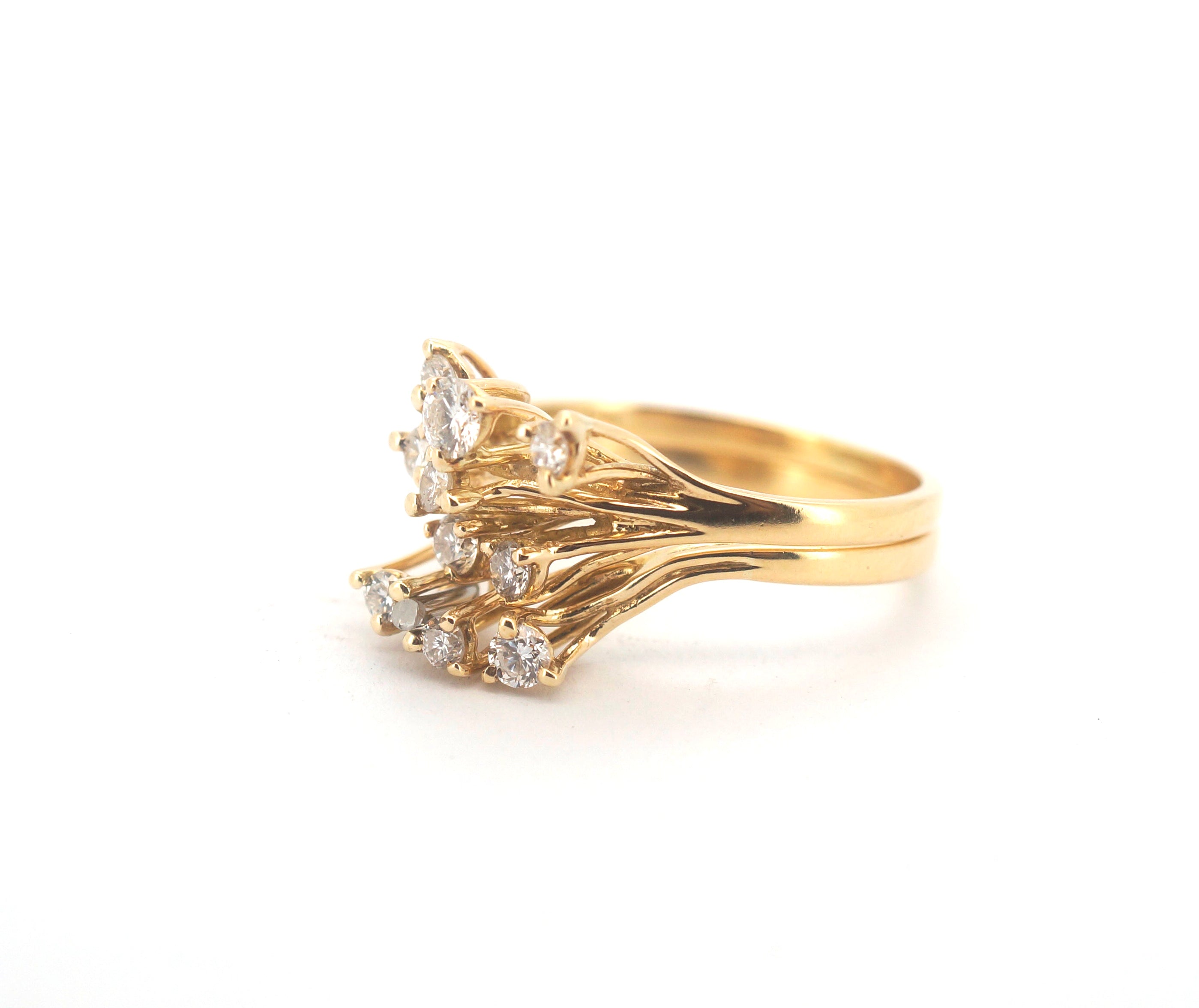 Ladies 18CT Yellow Gold Diamond Ring Set (Size: O) - 506442