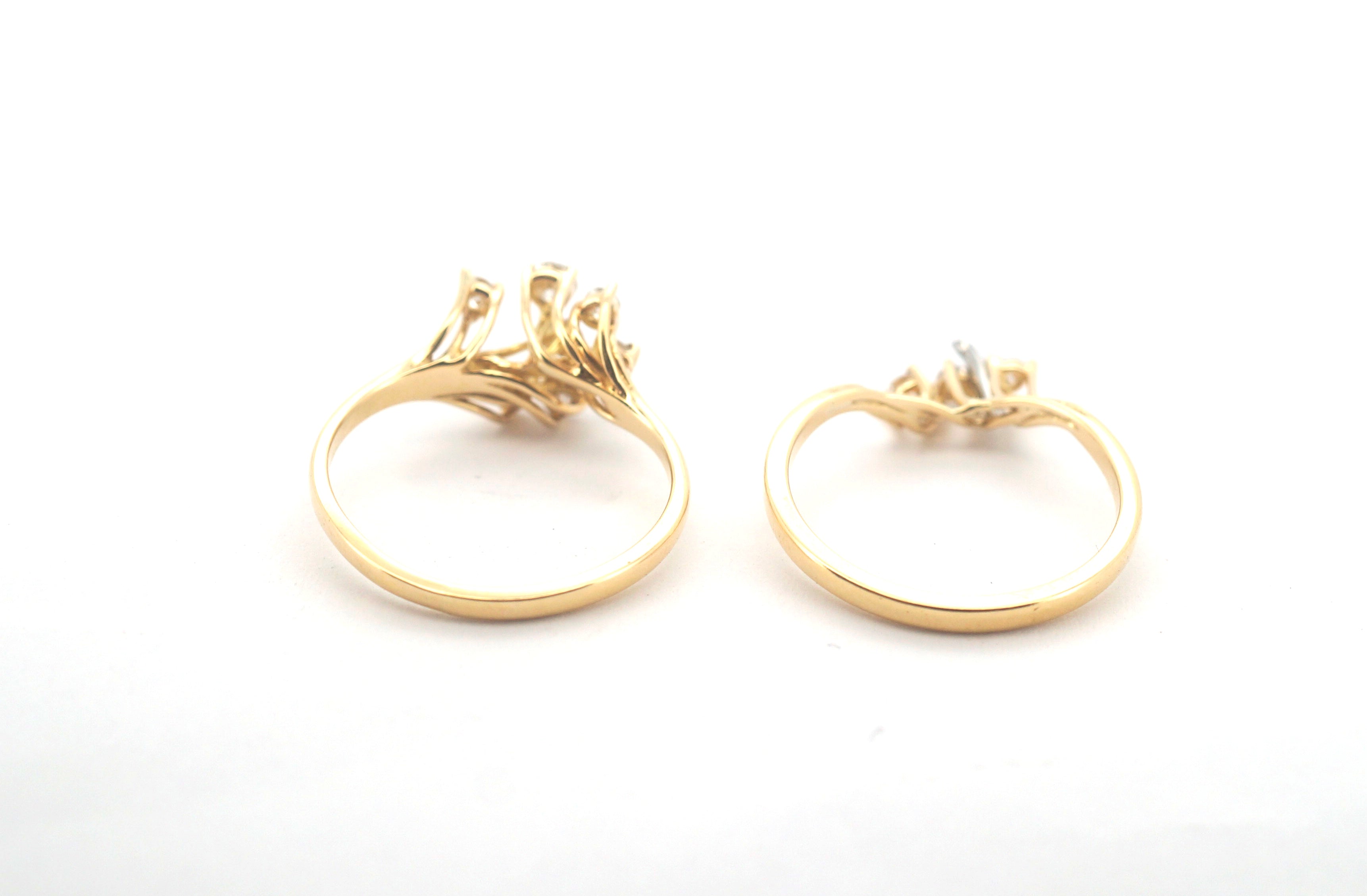 Ladies 18CT Yellow Gold Diamond Ring Set (Size: O) - 506442