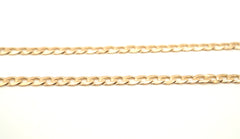 9ct Yellow Gold Curb Link Necklace with Clear Stone Pendant - 503874