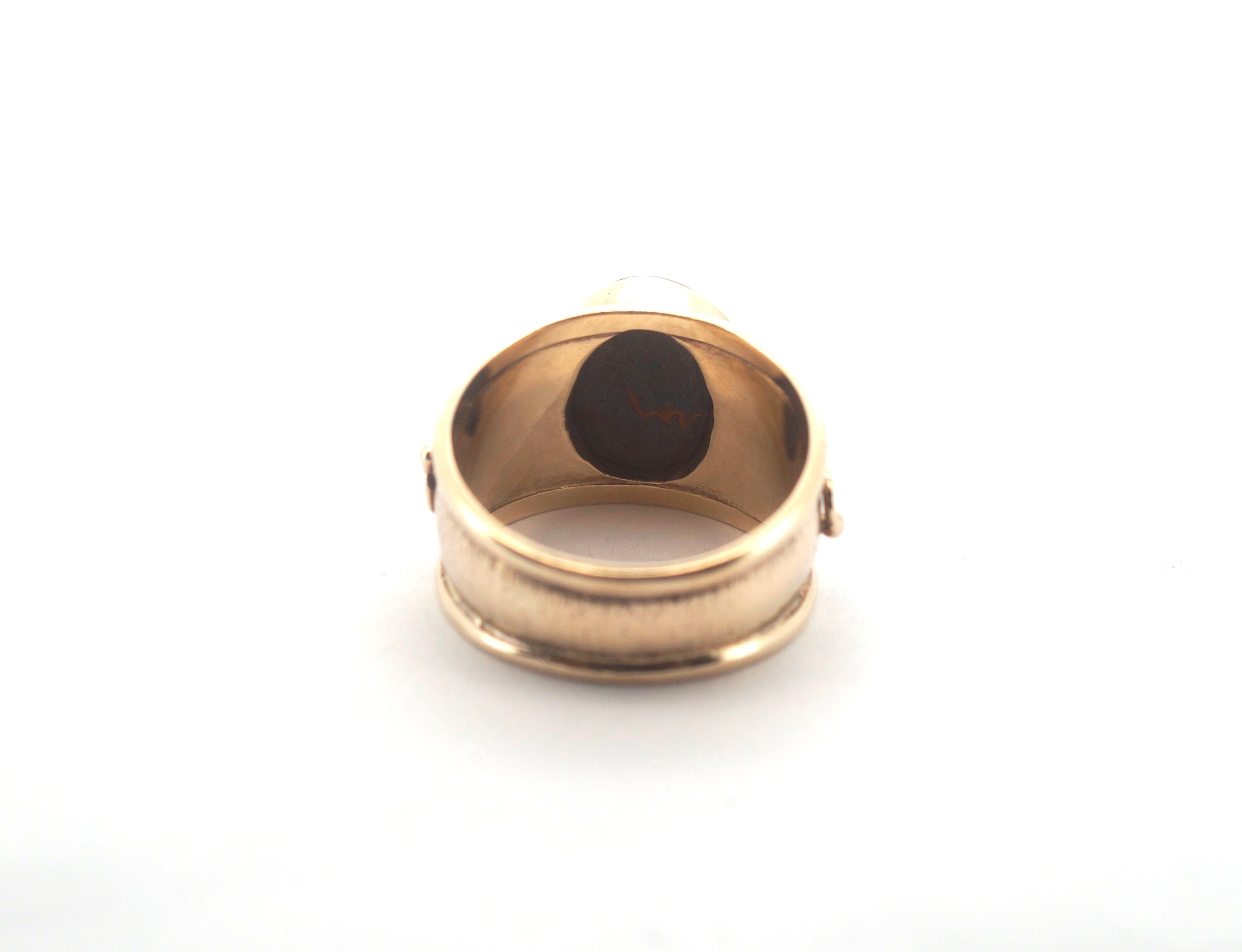 9CT Yellow Gold Australian Boulder Opal Ring (Size: N) - 506439