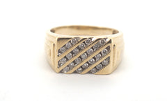 Men's 9ct Yellow Gold 23 Diamond Dress Ring (Size W) - 507959