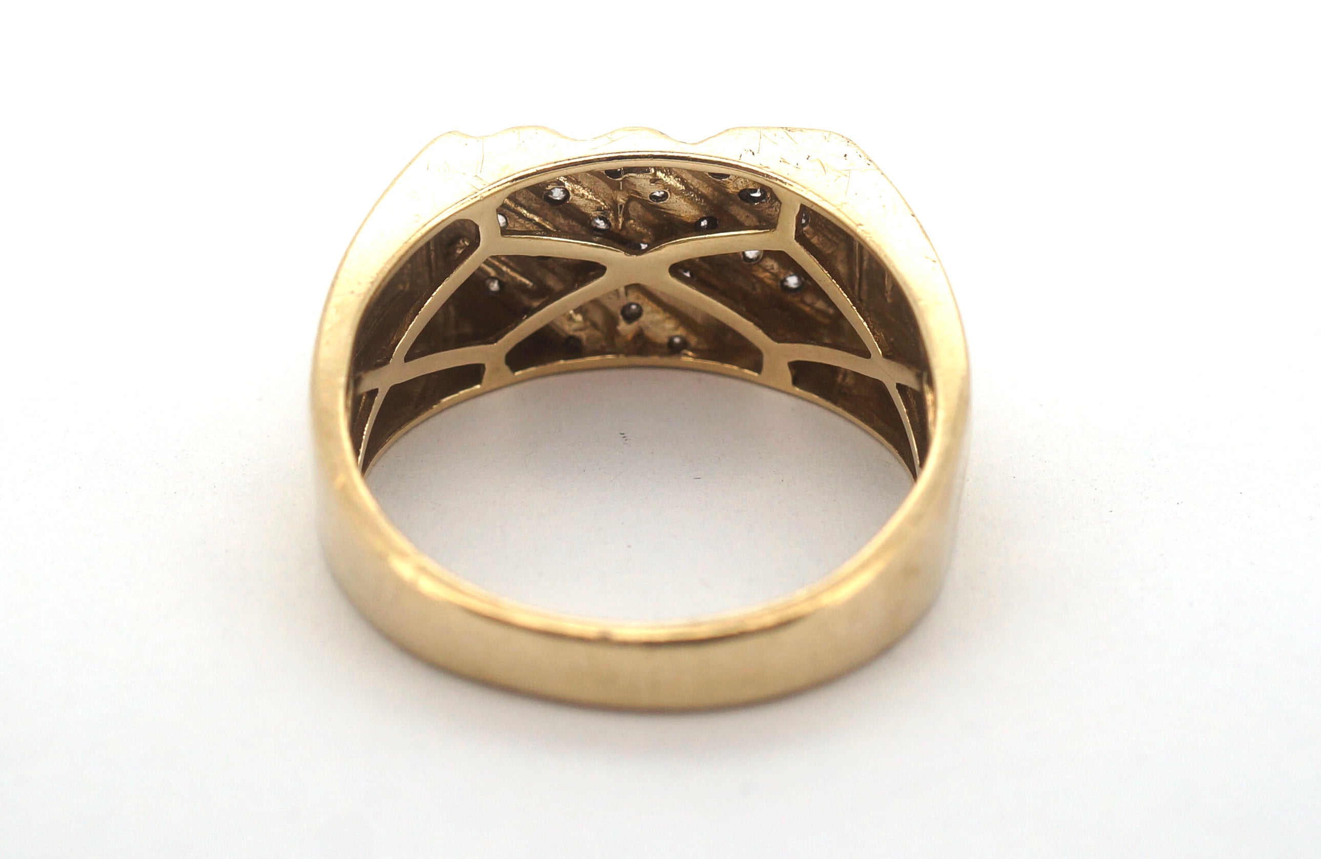 Men's 9ct Yellow Gold 23 Diamond Dress Ring (Size W) - 507959