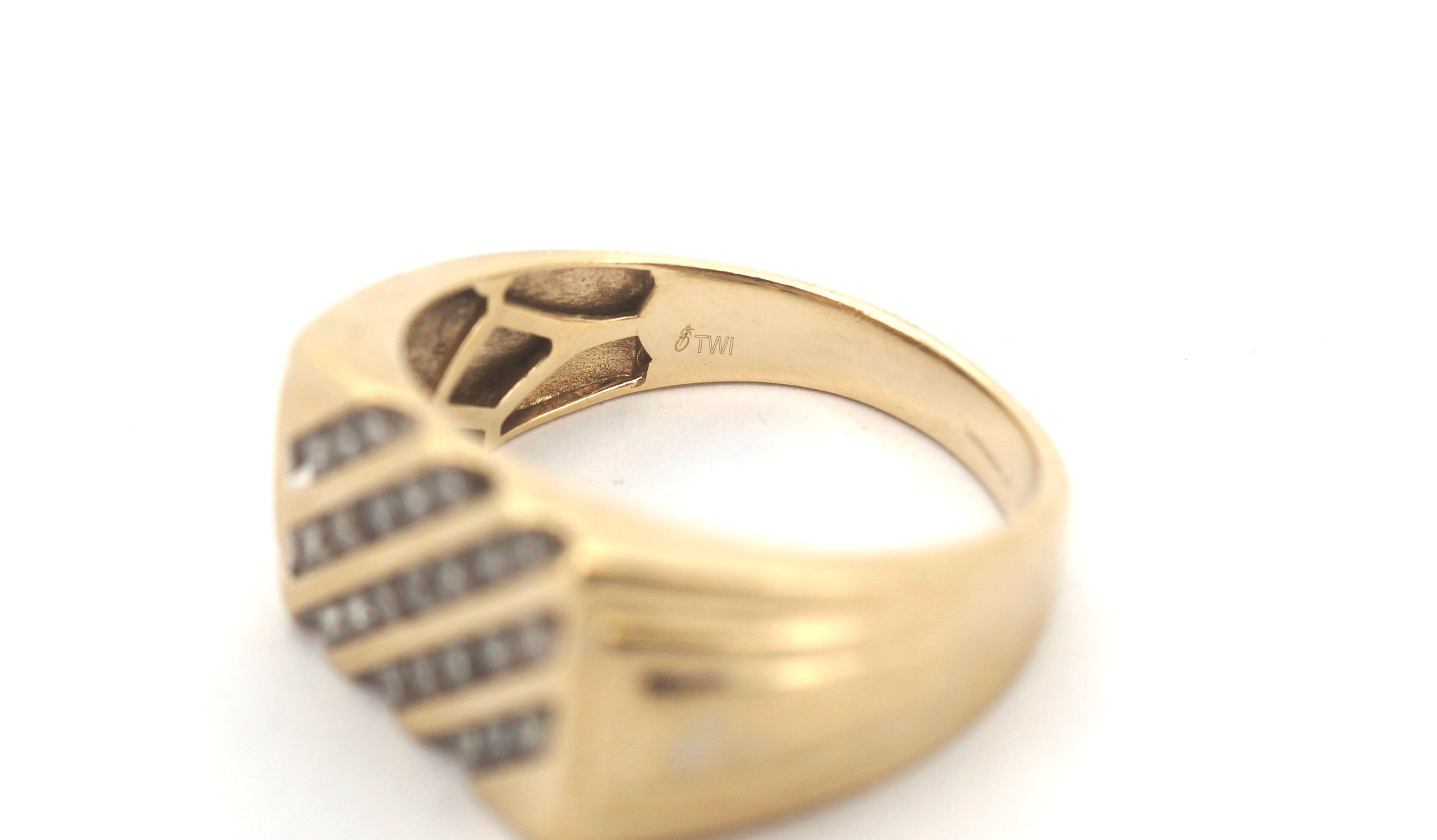 Men's 9ct Yellow Gold 23 Diamond Dress Ring (Size W) - 507959