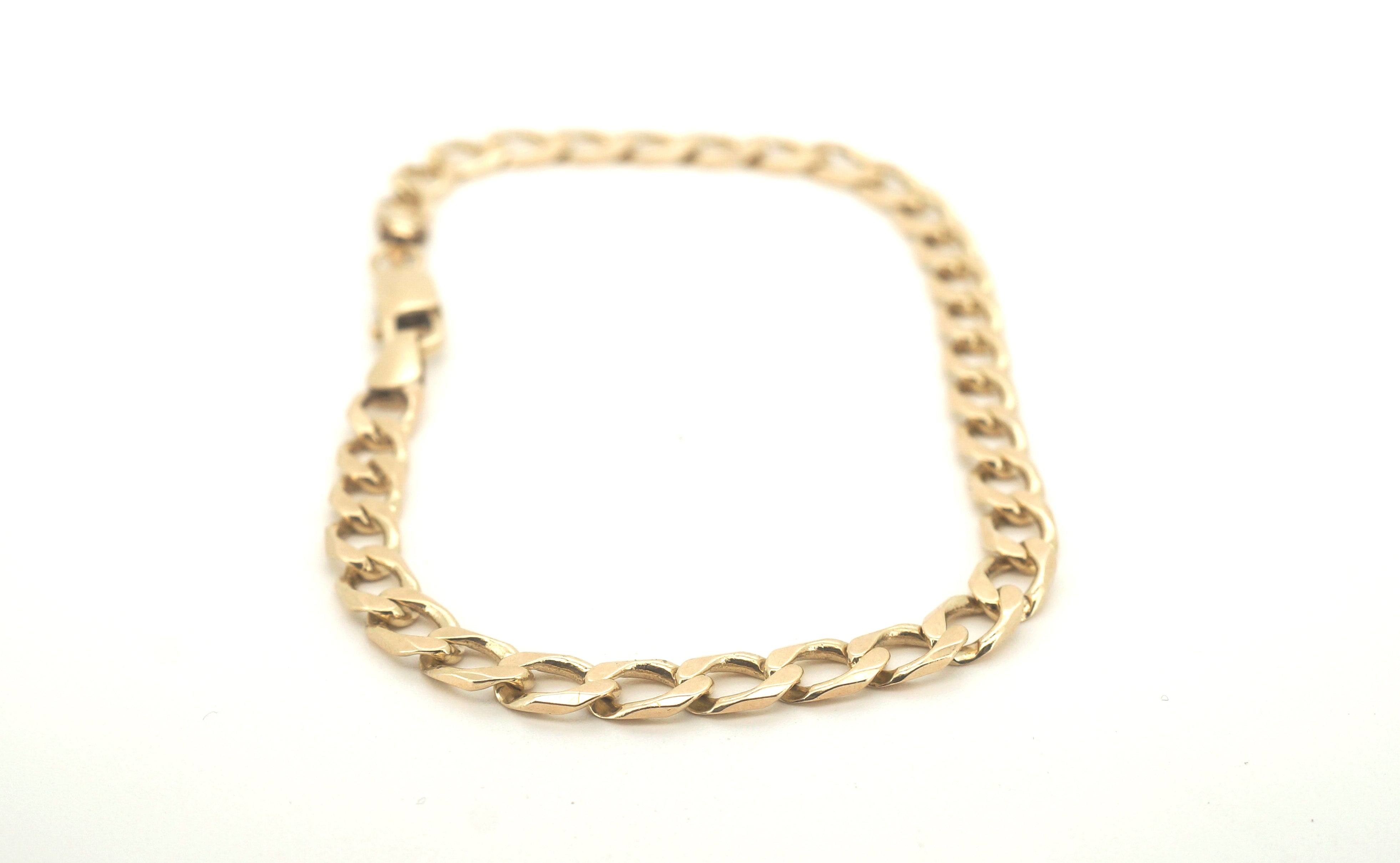 9ct Yellow Gold Curb Link Bracelet (23cm) - 502780