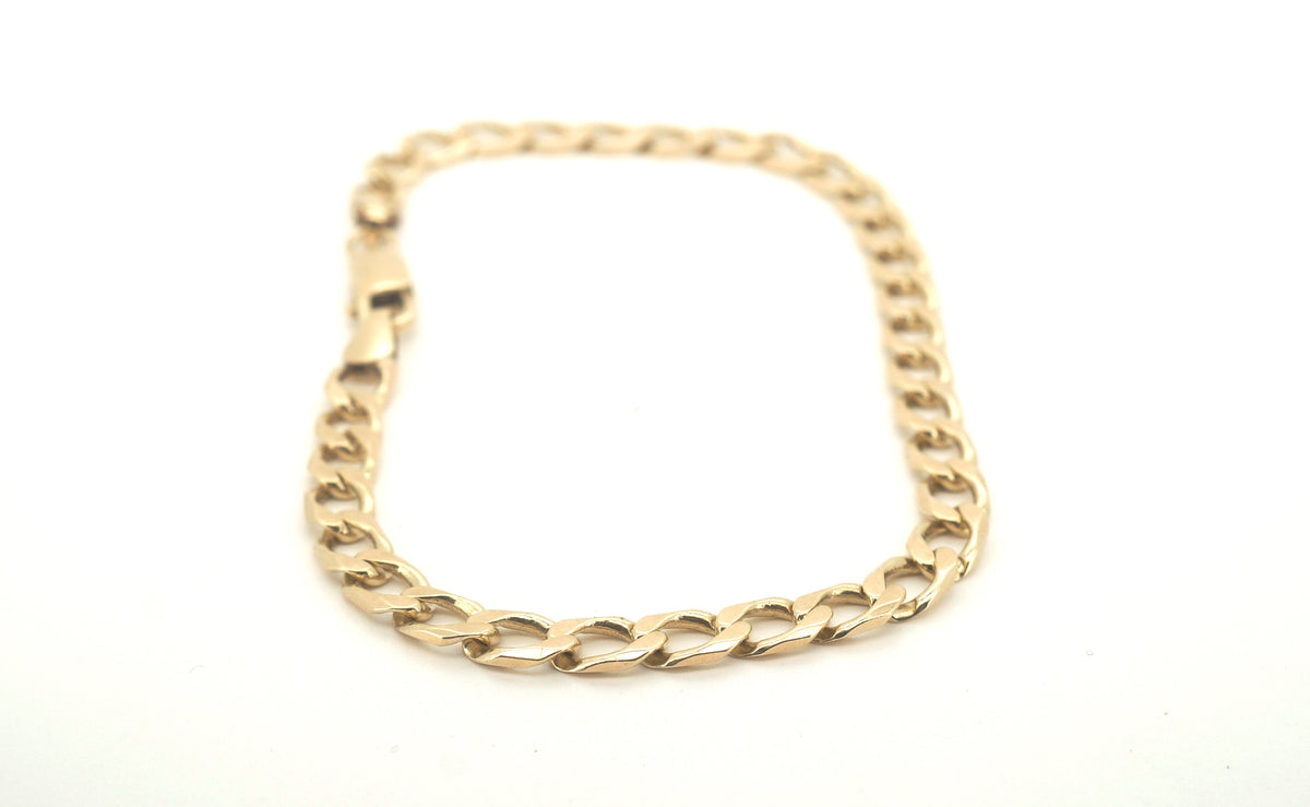 9ct Yellow Gold Curb Link Bracelet (23cm) - 502780
