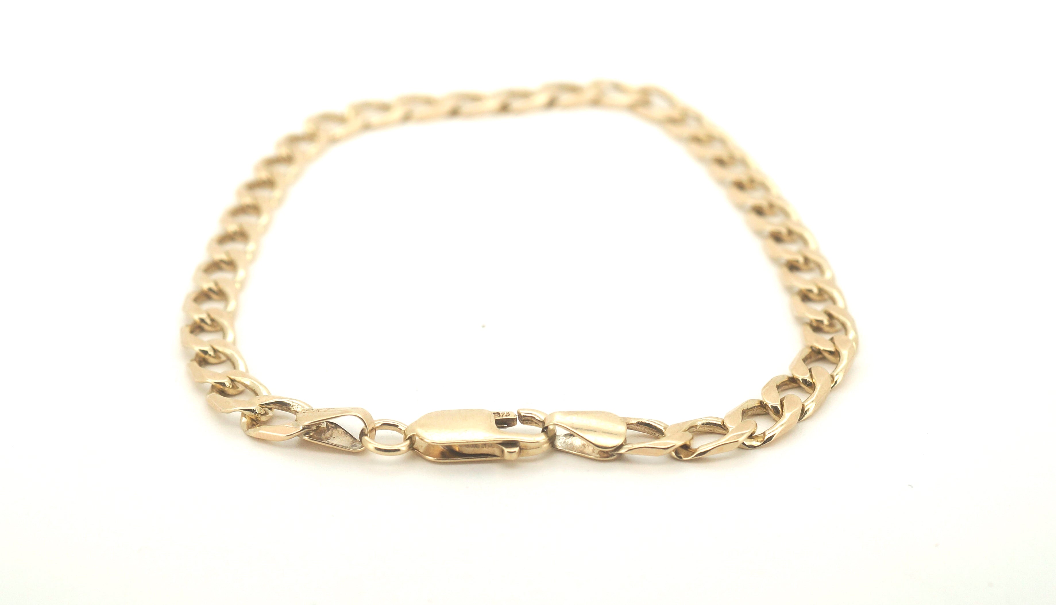 9ct Yellow Gold Curb Link Bracelet (23cm) - 502780