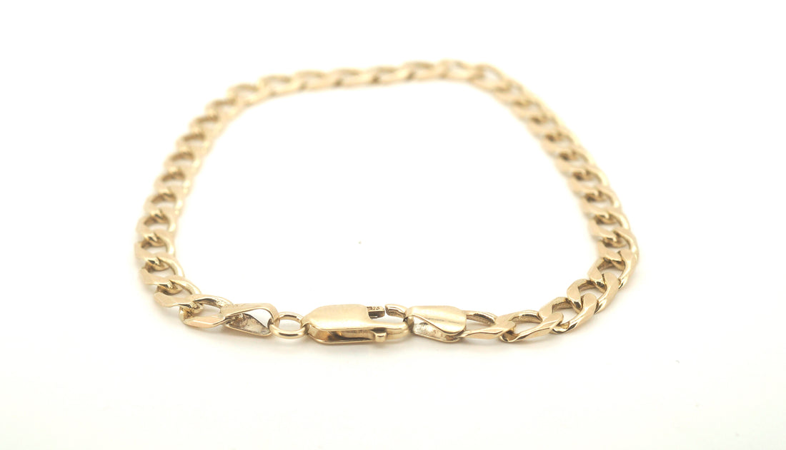 9ct Yellow Gold Curb Link Bracelet (23cm) - 502780