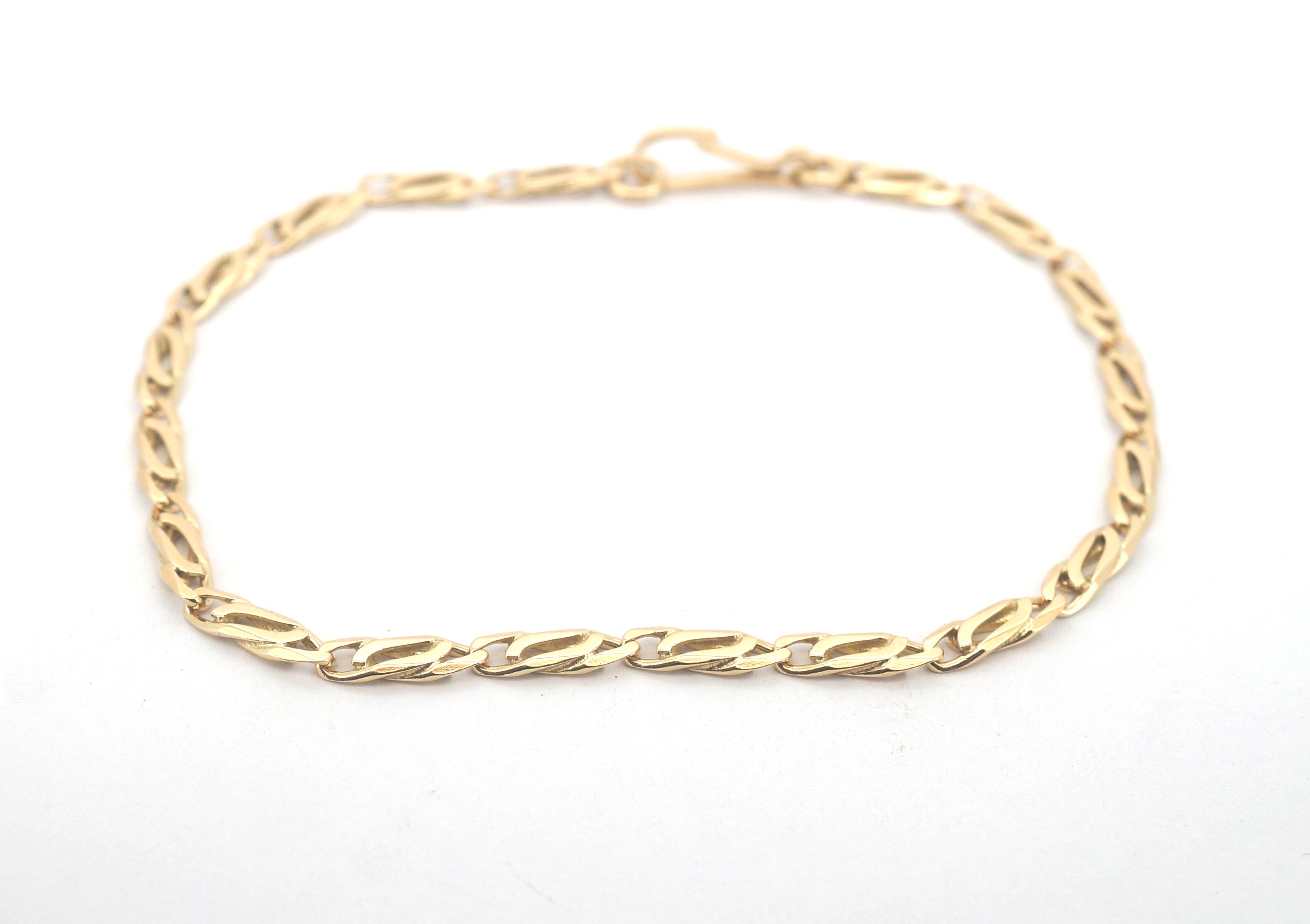 Ladies 14ct Yellow Gold Infinity Link Bracelet (21cm) - 507665