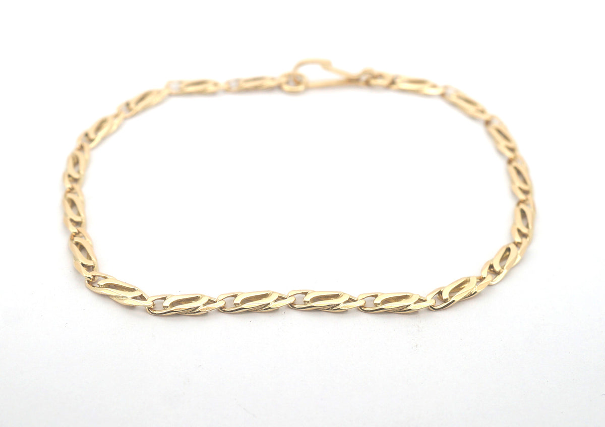 Ladies 14ct Yellow Gold Infinity Link Bracelet (21cm) - 507665